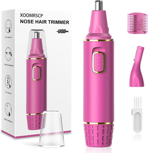 Nose Hair Trimmers for Men，Rechargeable Hair Trimmer 2 in 1 Painless Multifunctional Ear and Nose Hair Trimmer with IPX7 Waterproof Dual Edge Blades